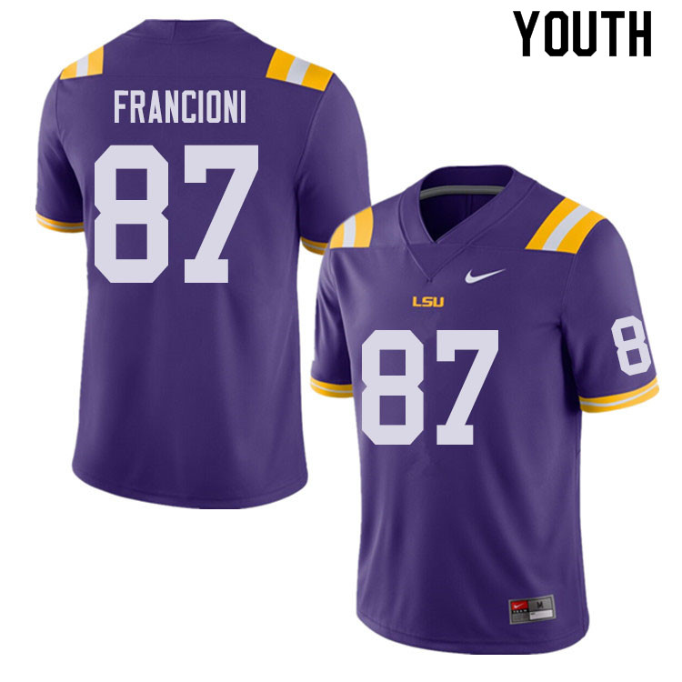 Youth #87 Evan Francioni LSU Tigers College Football Jerseys Sale-Purple